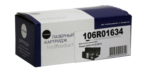 Тонер-картриджи тонер-картридж netproduct (n-106r01634) для xerox phaser 6000/6010/wc6015, bk, 2k