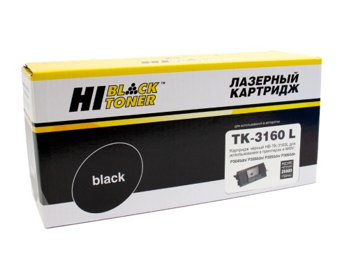Тонер-картриджи тонер-картридж hi-black (hb-tk-3160l) для kyocera p3045dn/p3050dn/p3055dn, 25k, с/ч (увелич. ресурс)