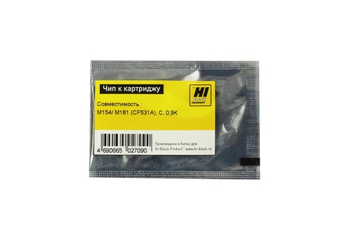 Чипы чип hi-black к картриджу hp clj pro m154/mfp m180/m181 (cf531a), c, 0,9k