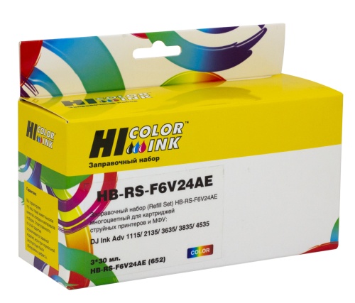 Краски для ризографов заправочный набор hi-black f6v24ae для hp dj ink adv 1115/2135/3635/3835/4535, сolor, 90ml
