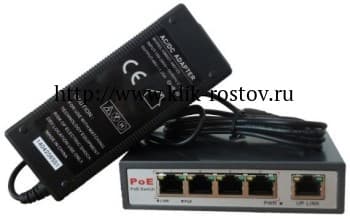 POE-31004P коммутатор PoE 4+1 порта
