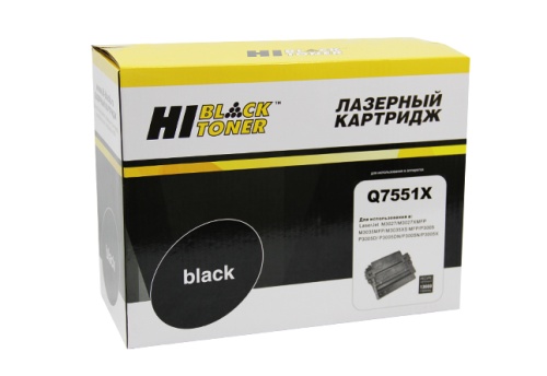 Картриджи лазерные совместимые картридж hi-black (hb-q7551x) для hp lj p3005/m3027mfp/m3035mfp, 13k