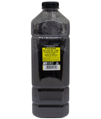 Упаковка тонер hi-black (made in russia) универсальный для kyocera tk-170/tk-1160, bk, 900 г, канистра